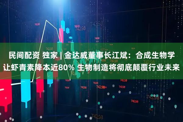 民间配资 独家 | 金达威董事长江斌：合成生物学让虾青素降本近80% 生物制造将彻底颠覆行业未来